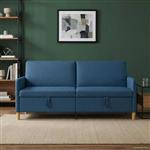 vidaXL Bank met opslag Blauw 192 x 78 x 87 cm Polyester