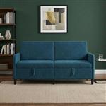vidaXL Bank met opslag Blauw 172 x 78 x 87 cm Polyester