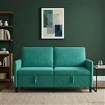 vidaXL Bank met opslag Turquoise 152 x 78 x 87 cm Polyester