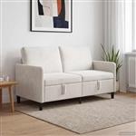 vidaXL Bank met opslag Crèmekleurig 152 x 78 x 87 cm Polyester