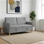 vidaXL Bank met opslag Lichtgrijs 152 x 78 x 87 cm Polyester