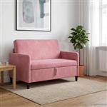 vidaXL Bank met opslag Roze 122 x 78 x 87 cm Polyester