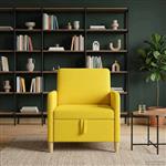 vidaXL Bank met opslag Lichtgeel 72 x 78 x 87 cm Polyester