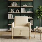 vidaXL Bank met opslag Crèmekleurig 72 x 78 x 87 cm Polyester
