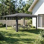vidaXL Paviljoen zonder Zijwand 4 x 4 m Lichtgrijs en antracietkleurig