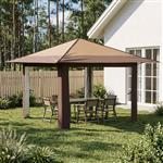 vidaXL Gazebo zonder Zijwand Beige en Bruin