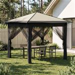 vidaXL Gazebo met 4 Zijwanden 2,6 x 2,6 m Crème en Antraciet