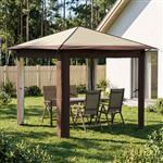 vidaXL Gazebo zonder Zijwand 2,6 x 2,6 m Crème en bruin
