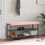 vidaXL Bankkussen Sherpa Stof Roze Diepte 35 cm