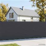vidaXL Balkon Privacy Scherm 150 x 700 cm Stof met PU-coating Zwart