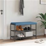 vidaXL Bankkussen corduroy Blauw Diepte 35 cm