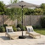 vidaXL Tuinparasol met LED-lampen en voet 230 x 230 cm Polyester