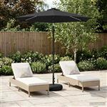 vidaXL Tuinparasol met LED-lampen en voet 230 x 230 cm Polyester