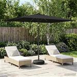 vidaXL Tuinparasol met LED-lampen en voet 200 x 300 cm Polyester Zwart