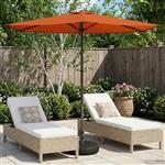 vidaXL Tuinparasol met Basis 270 x 270 cm Polyester Rechthoekig