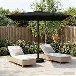vidaXL Tuinparasol met Basis 200 x 300 cm Polyester Rechthoekig Zwart