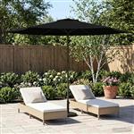 vidaXL Tuinparasol 300 x 300 cm Polyester Rechthoekig Zwart