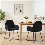 vidaXL Eettafelstoelen 2 st fluweel Zwart 55 x 50 x 84 cm