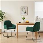 vidaXL Eettafelstoelen 2 st fluweel Donkergroen 55 x 50 x 84 cm