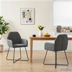 vidaXL Eettafelstoelen 2 st fluweel Donkergrijs 55 x 50 x 84 cm