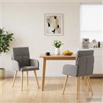 vidaXL Eettafelstoelen 2 st Stof Taupe 60 x 56 x 85 cm