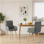 vidaXL Eettafelstoelen 2 st Stof Donkergrijs 60 x 56 x 85 cm