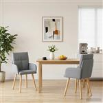 vidaXL Eettafelstoelen 2 st Stof Lichtgrijs 60 x 56 x 85 cm