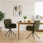 vidaXL Draai Eetstoelen 2 st Nep Suede Leer Legergroen 54 x 55 x 86 cm