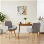 vidaXL Draai Eetstoelen 2 st Bouclé Lichtgrijs 54 x 58 x 87 cm