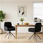 vidaXL Draai Eetstoelen 2 st Kunstleer Zwart 59 x 59,5 x 90 cm