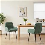 vidaXL Eettafelstoelen 2 st fluweel Zeegroen 59 x 59,5 x 90 cm