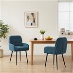 vidaXL Eettafelstoelen 2 st fluweel Blauw 59 x 59,5 x 90 cm