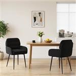 vidaXL Eettafelstoelen 2 st fluweel Zwart 59 x 59,5 x 90 cm
