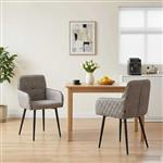 vidaXL Eettafelstoelen 2 st Nep Suede Leer Lichtgrijs 59x56,5x85cm
