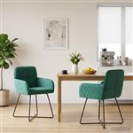 vidaXL Eettafelstoelen 2 st fluweel Turquoise 59 x 56,5 x 86 cm