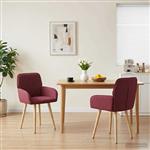 vidaXL Eettafelstoelen 2 st Stof Wijnrood 56,5 x 50 x 87,5 cm