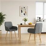 vidaXL Eettafelstoelen 2 st Stof Donkergrijs 56,5 x 50 x 87,5 cm