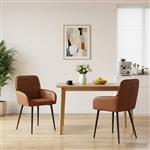 vidaXL Eettafelstoelen 2 st Kunstleer Bruin 56,5 x 50 x 85 cm