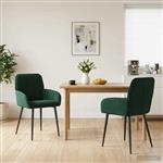vidaXL Eettafelstoelen 2 st fluweel Donkergroen 56.5 x 50 x 85 cm