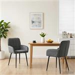 vidaXL Eettafelstoelen 2 st fluweel Donkergrijs 56.5 x 50 x 85 cm