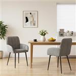 vidaXL Eettafelstoelen 2 st fluweel Lichtgrijs 56.5 x 50 x 85 cm