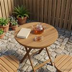 vidaXL Tafelblad Ø 40 x 3,5 Rond Massief Teakhout Naturel