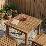 vidaXL Tafelblad 50 x 50 x 3,5 cm Vierkant Massief Teakhout Naturel