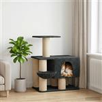 vidaXL Kattenboom met sisal krabpalen Donkergrijs 96 cm