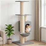 vidaXL Kattenboom met sisal krabpalen Lichtgrijs 137 cm