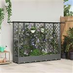 vidaXL Verhoogd Bed met Trellis en Dak Lichtgrijs 202,5 x 40 x 121 cm