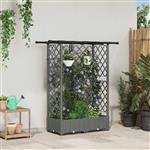 vidaXL Verhoogd Bed met Trellis en Dak Lichtgrijs 124 x 40 x 121 cm PP