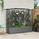 vidaXL Verhoogd Bed met Trellis en Dak Lichtgrijs 204 x 40 x 138 cm PP