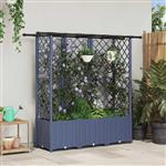 vidaXL Verhoogd Bed met Trellis en Dak Grijs 163,5 x 40 x 136 cm PP