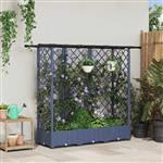 vidaXL Verhoogd Bed met Trellis en Dak Grijs 164 x 40 x 121 cm PP